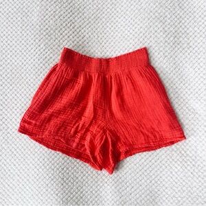 Red Shorts With Elastic Waistband